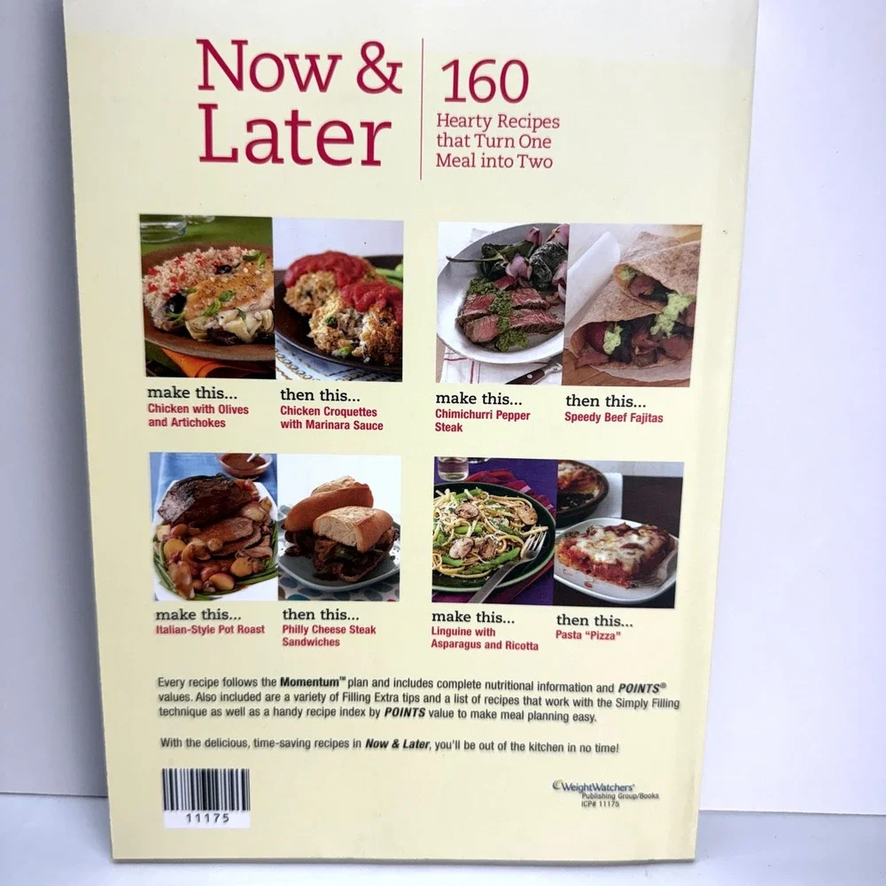 Weight Watchers Now & Later 160 Hearty Recipes Cookbook Momentum Plan Softcover